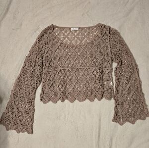 Bluivy Textured Knit Top in Soft Brown NWOT